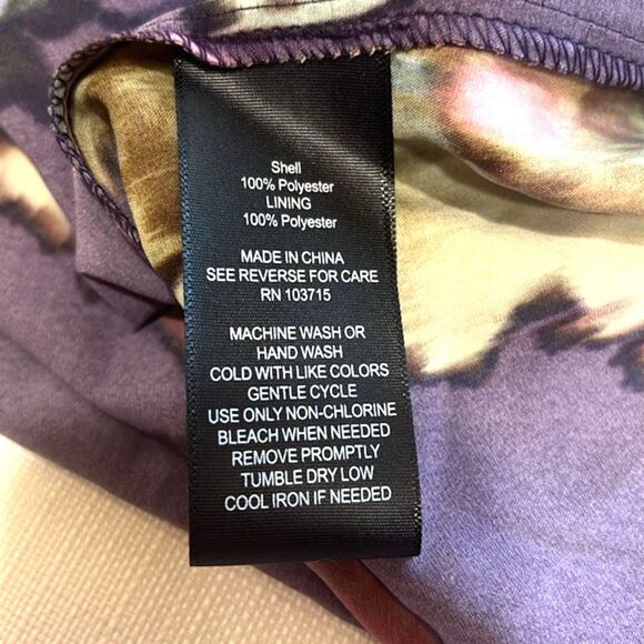 Nicole Miller Maxi Dress M Purple Floral Boho Pockets Shelf Bra NWT Fall Style - Picture 9 of 12